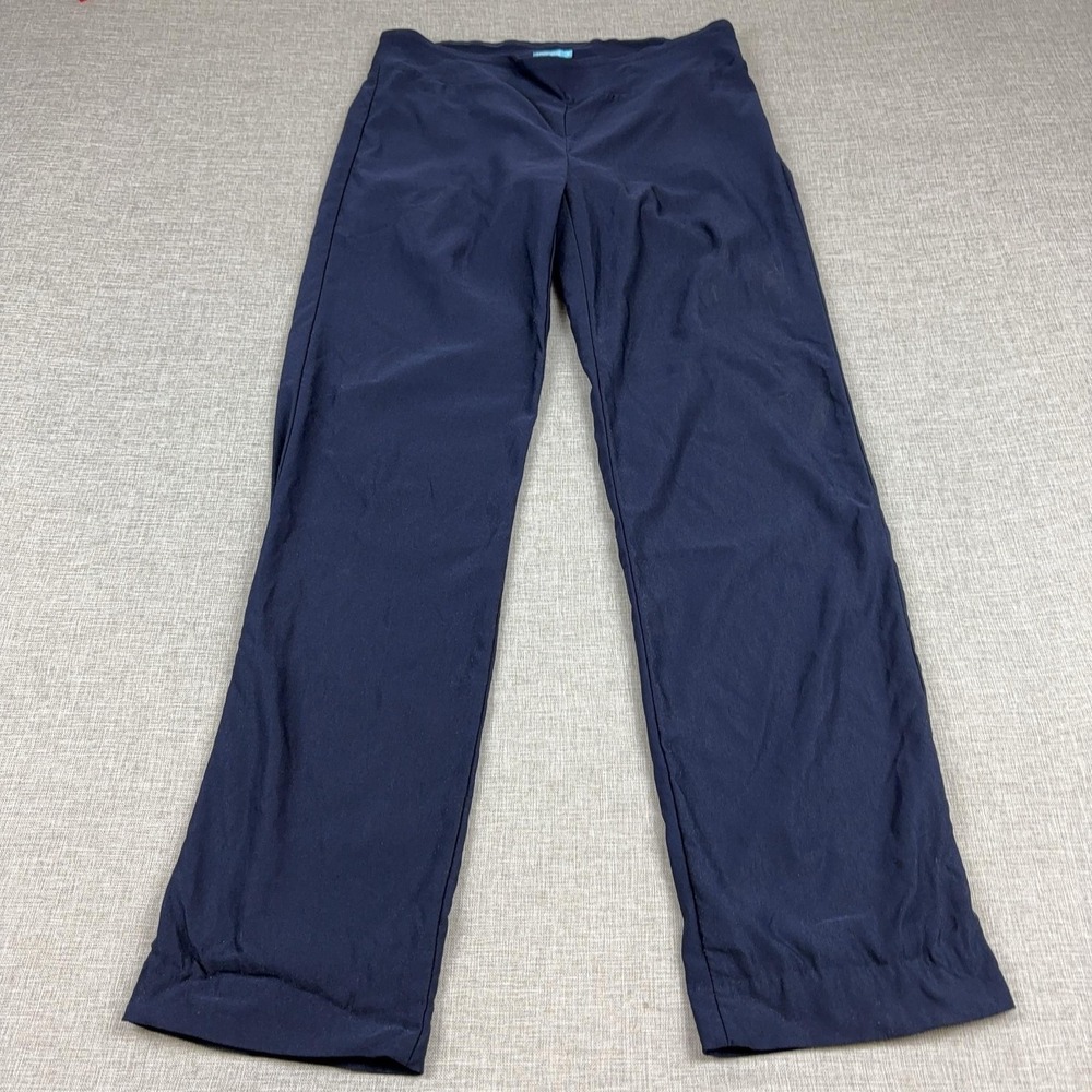 J.McLaughlin Ivy Pants Women's 10 Navy Blue Pull-On Cropped Kick Flare Stretch